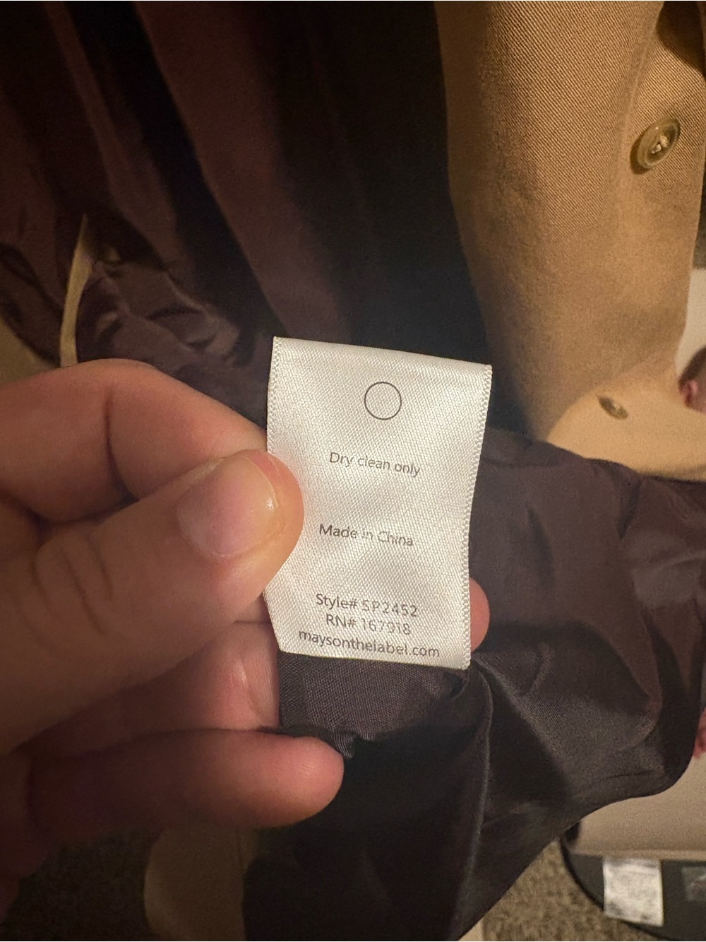NWOT Mayson The Label Classic Camel Gabardine Trench Coat *Discontinued* - Picture 11 of 11